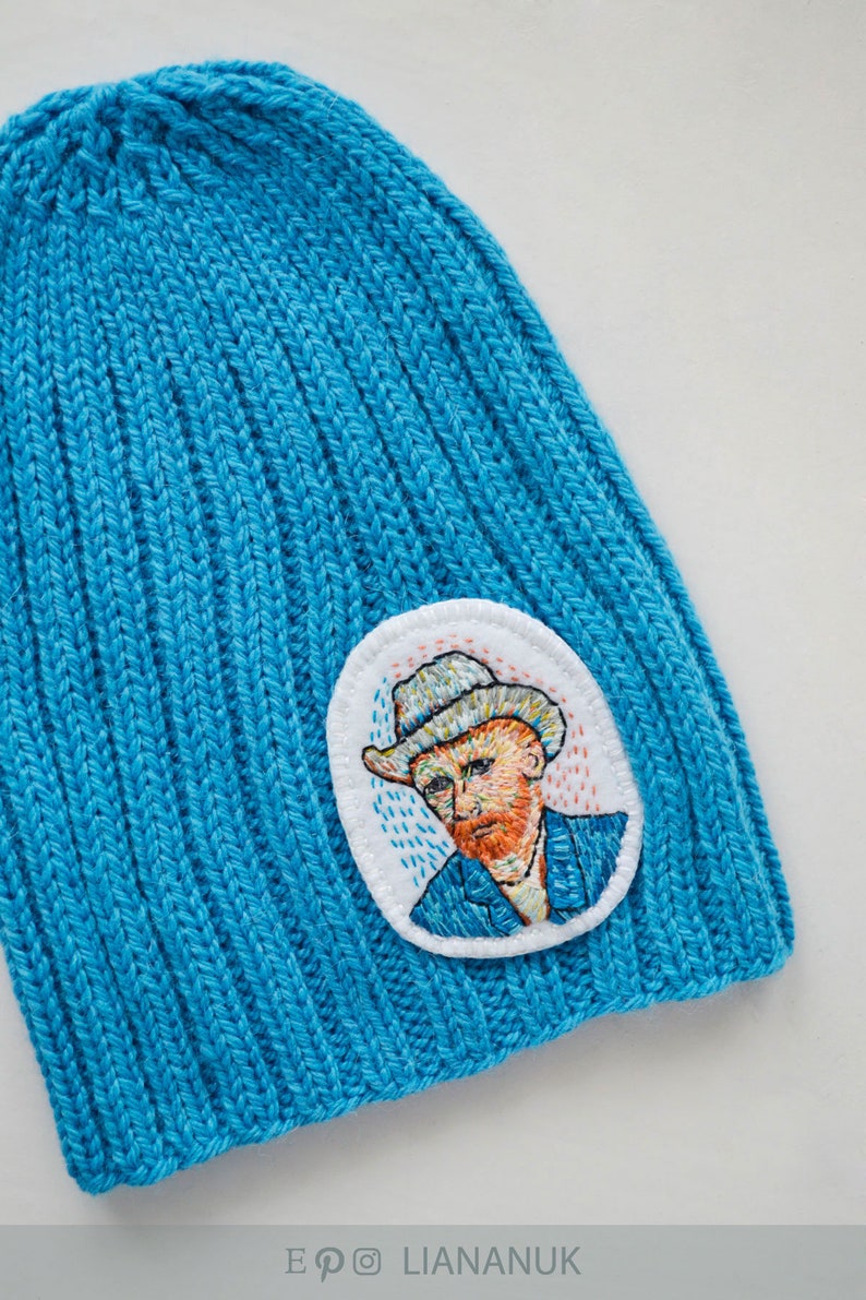 Blue Hat with embroidered Vincent van Gogh