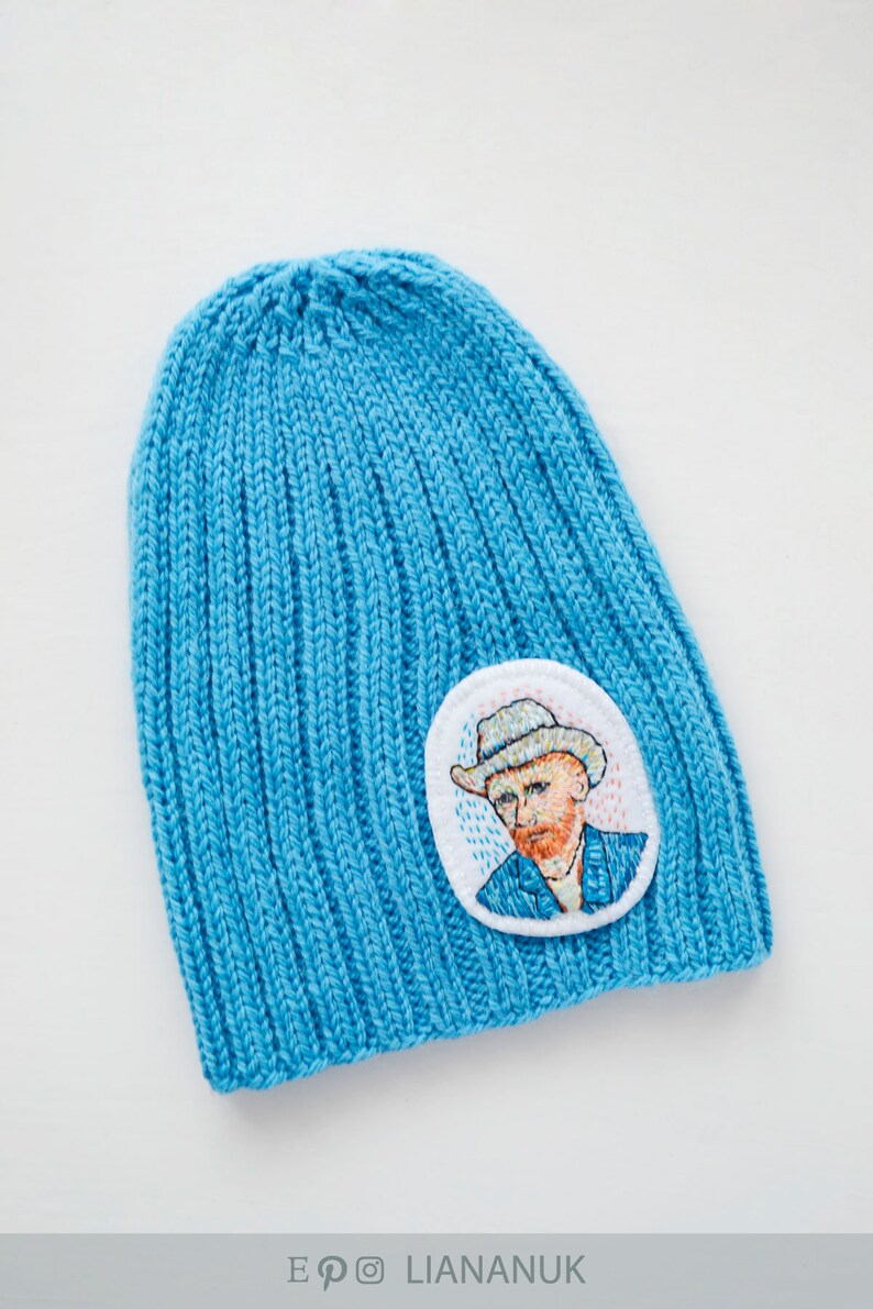 Blue Hat with embroidered Vincent van Gogh