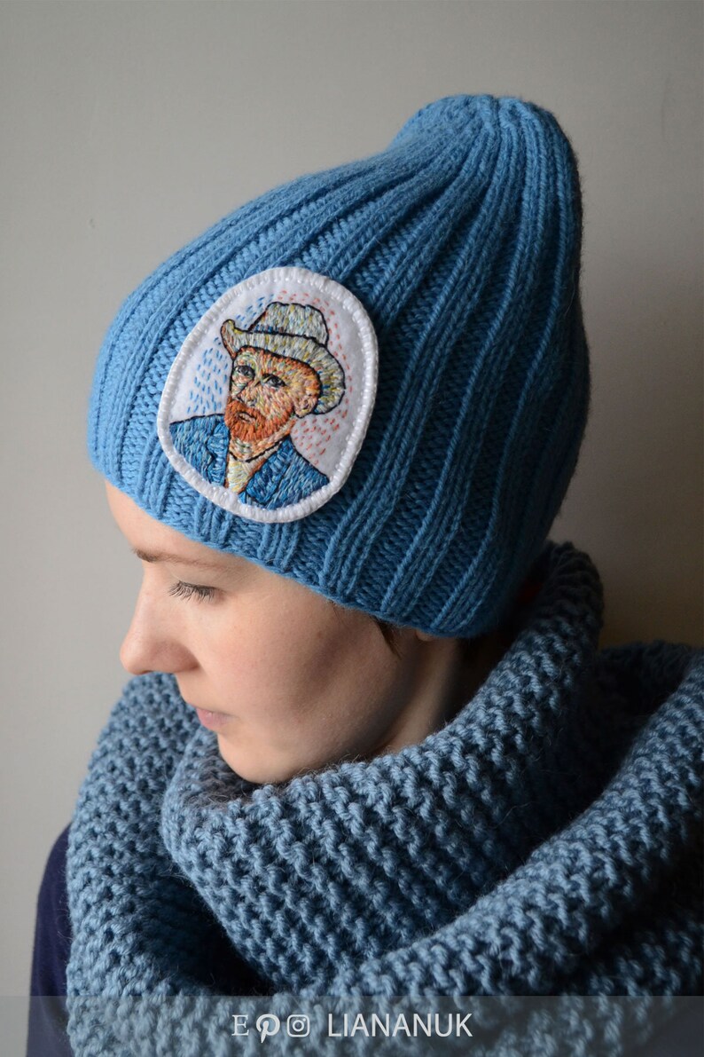 Blue Hat with embroidered Vincent van Gogh
