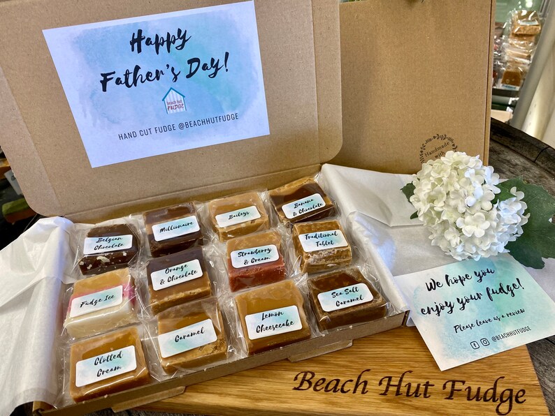 Best Seller Happy Father\u2019s Day box, Happy Birthday, Personalised handmade fudge, I Fudgin Love You, letter box