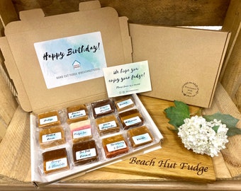 Happy Birthday Handmade Fudge Gift Box, Free Personalised Message