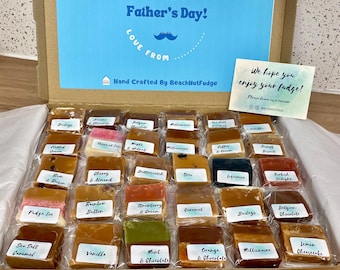 Handmade Fudge Gift Box: Gourmet Fudge, Letterbox Treat, personalised gift. Perfect Father’s Day present, Gluten free