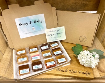 12 Best Seller Fudge Box, Happy Birthday , I fudgin love you, Free Personalised Message, Handmade Fudge, letter box gift