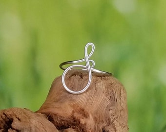 Initial Ring L | Dainty Adjustable Wire Wrapped Ring | Show Some Self Love or Give To Someone You Love | Letter Ring L