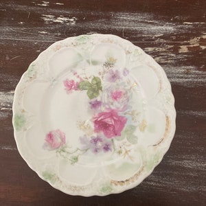 Germany painted roses 6.25” vintage plate
