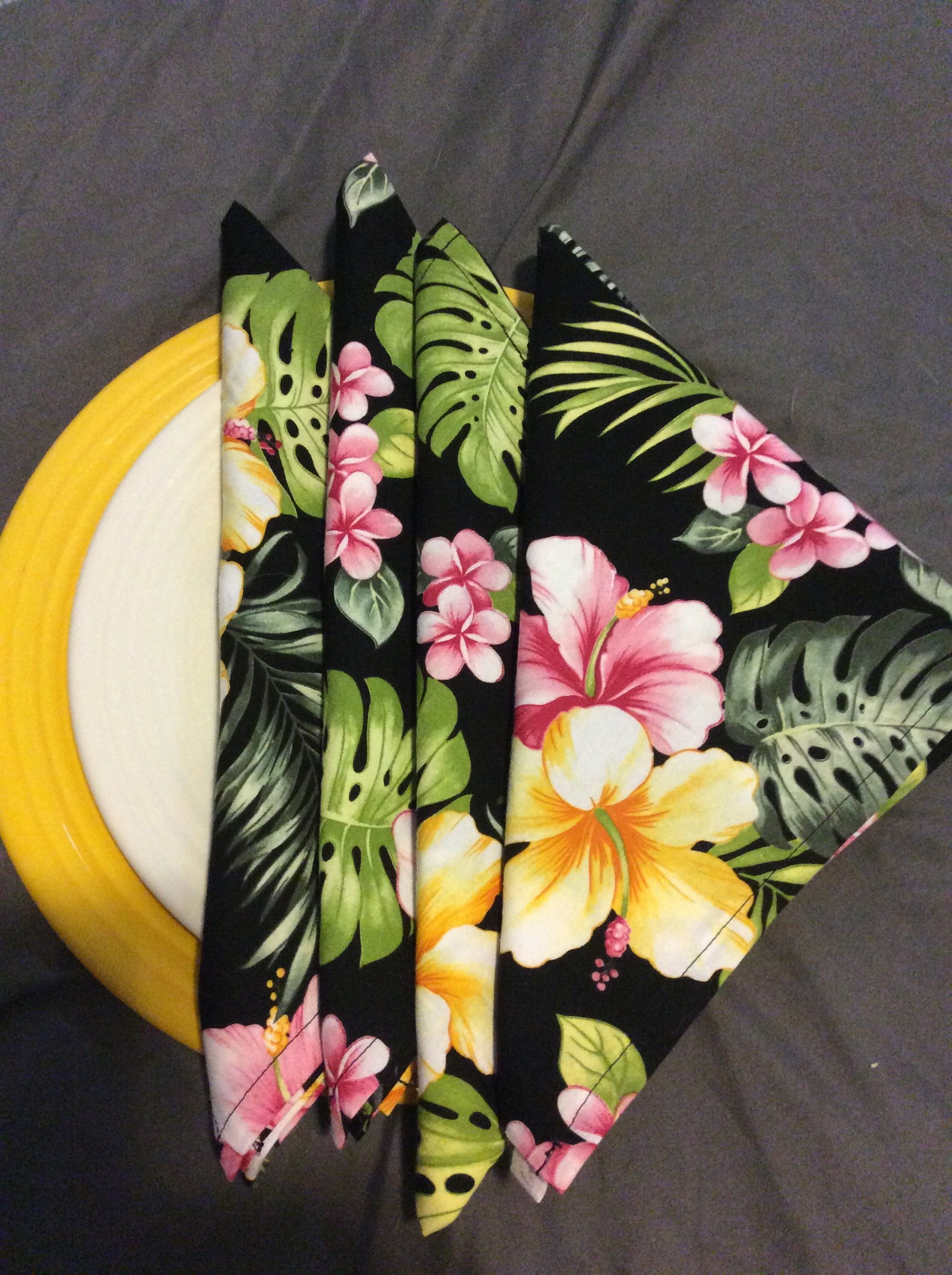 Beautiful Hawaiian floral cotton fabric napkins set of 4 Etsy