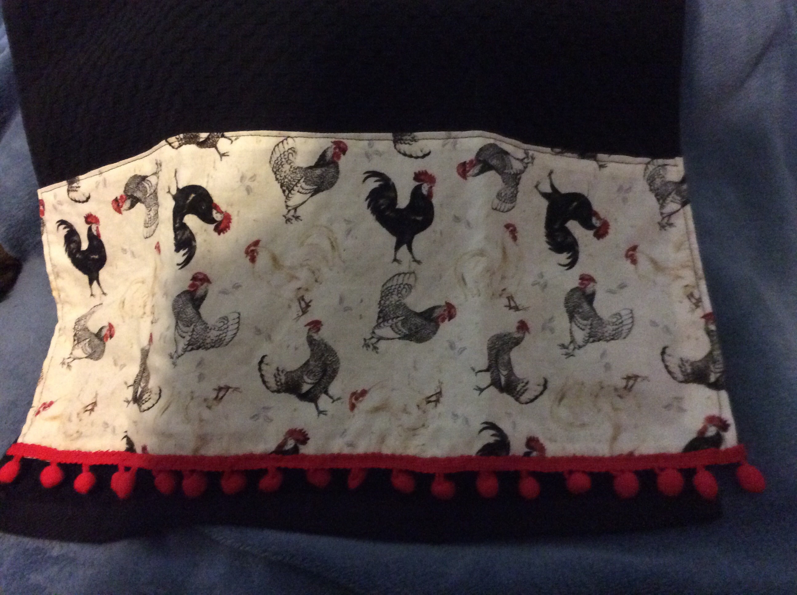 red and black kitchen towels