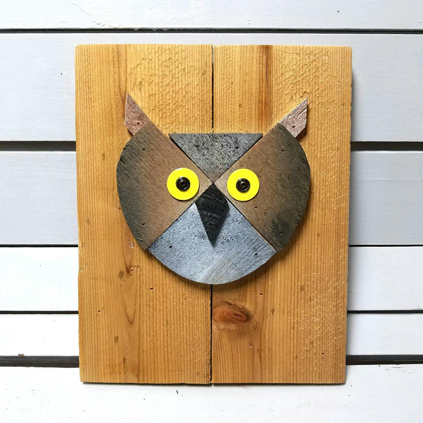 Reclaimed salvage wood Owl wall decor art Etsy