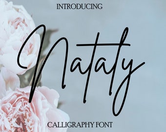 download Nataly calligraphy fonts font download Cursive fonts Digital fonts modern calligraphy fonts Craft Font font bundle wedding font