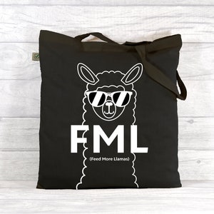 Feed More Llamas Organic Cotton Tote Bag | Black or Natural