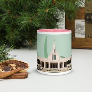 Phoenix, AZ LDS Temple Ceramic Mug | Hot Cocoa Lover Gift | Tea Mug for Her | Vibrant Color Inside | 11 oz Ceramic Cup