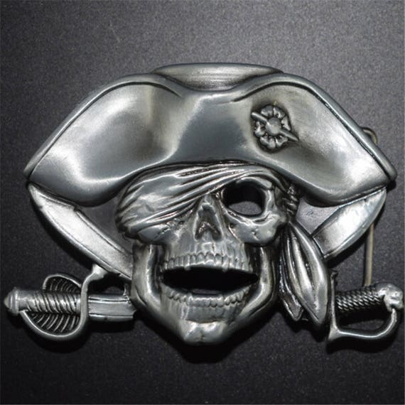 Men/'s belt buckle 7.3cm dragon head black pattern bronze metal pin buckles new.