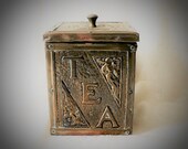 Victorian Hammered Brass Tea Caddy
