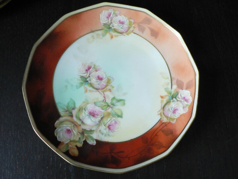 Antique MZ Austria Hand-painted Cake Plates