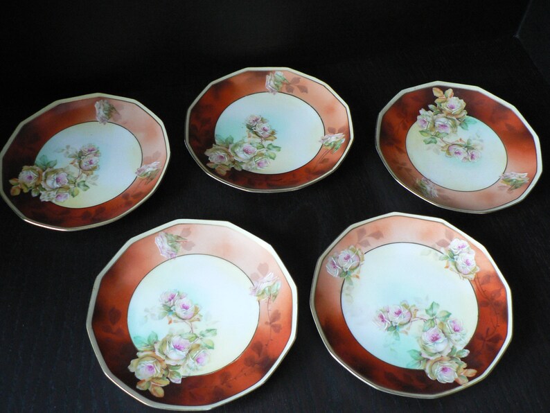 Antique MZ Austria Hand-painted Cake Plates