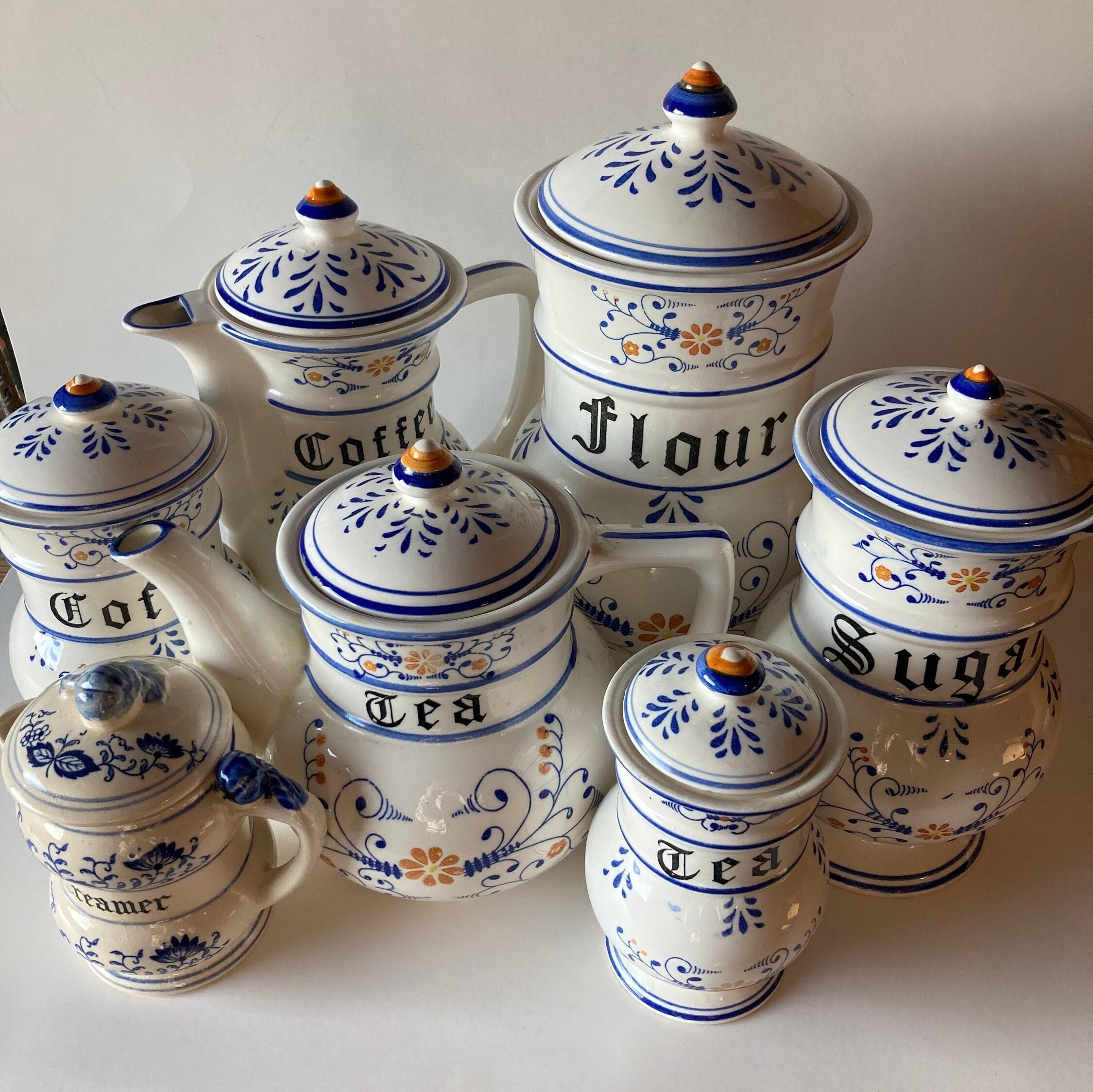 Blue Onion Canister Set Etsy