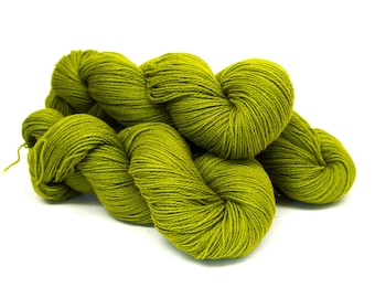 Lime Green Merino Wool Yarn | Soft Fingering, 100g