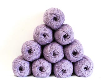 Lilac 100% wool - 100g./3,50 oz - New Zealand fingering yarn - C 250