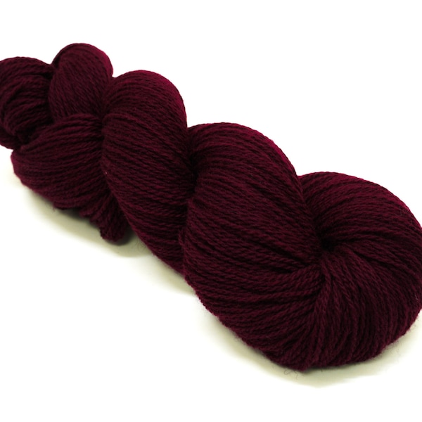 Burgundy red color New Zealand  fingering wool - 100g./3,50 oz. - Hand knitting yarn for weaving, crochet plaids, rich red colour - 575