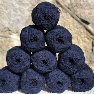 100gr Colorful Yarn, Multi Color Yarn in Dark Blue, Grey and Green 