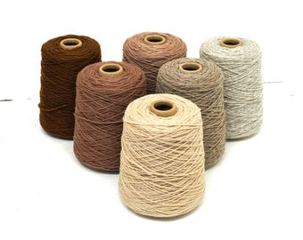Brauntöne - Neuseeland-Wollgarn - 500g - für Teppich, Tufting, Stricken, Hausschuhe