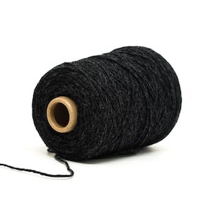 Dark Grey - 100% Rustic wool - 500g/17.5oz for Knitting, Tufting - C 209