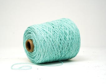 Mint Blue New Zealand tufting Wool Yarn - Worsted Aran Weight, 500g