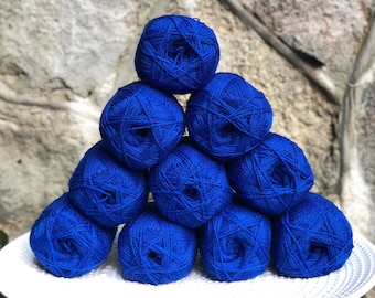 Royal blue New Zealand wool yarn - 100% wool yarn - Fingering wool fiber - Hand or machine knitting yarn - Socks wool yarn - YarnHome