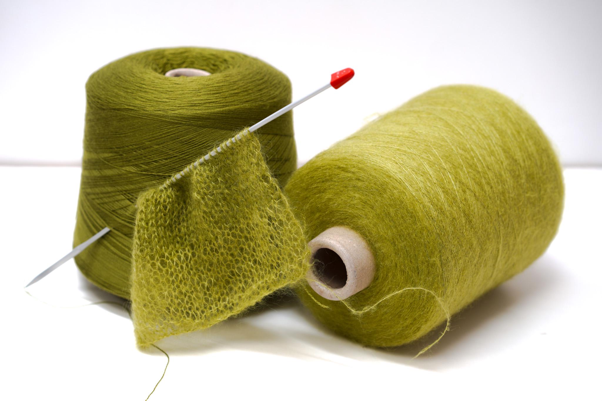 SEA SILK_BLEND KNIT / LIME_GREEN × 1 M｜ファッション