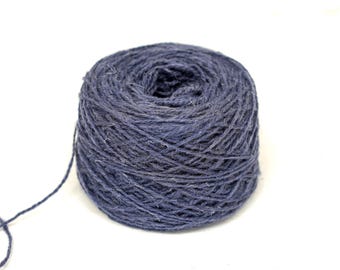 Dark Steel Blue100g/3,5oz - rustic wool yarn - Carpet, Hand knitting, Tufting, slippers - C441