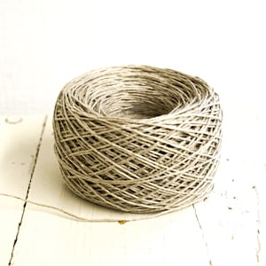 100 % linen yarn 50g./156m - Undyed natural Baltic linen yarn - Linen yarn for handcraft - Natural heavy Lithuanian linen for hand knitting