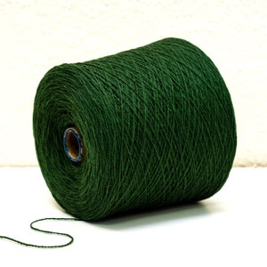 Lana merino morbida verde foresta in cono - 900 g - filato caldo per maglieria a mano/a macchina, arredamento per la casa, abbigliamento esterno, plaid, abbigliamento per bambini