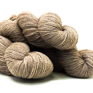 Miscela di lana neozelandese color marrone muschio 100 g/350 m - Filato morbido per maglieria, plaid, cardigan da donna e da uomo, lavori artigianali per bambini, 80% W 20 PO