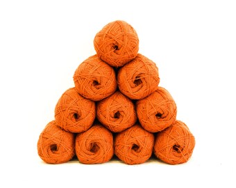 Vibrant Orange New Zealand Wool Yarn – 100g Fingering Weight - 760