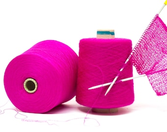Fuchsia Pink Mohair Silk Yarn Set: Lana GATTO Harmony Merino Wool, Luxury Lace