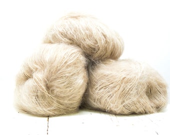 Beige Kid Mohair Blend Yarn: PRO LANA Lace Weight (25g)