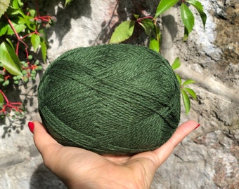 Verde Floresta - Lã fina da Nova Zelândia - Tricô à mão ou à máquina, Meias, Tecelagem - C350