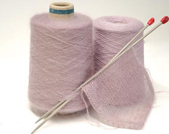 Blush Mist: Merino- und Mohair-Seidenspitzengarn, italienisches Luxusgarn (100 g) Sesia