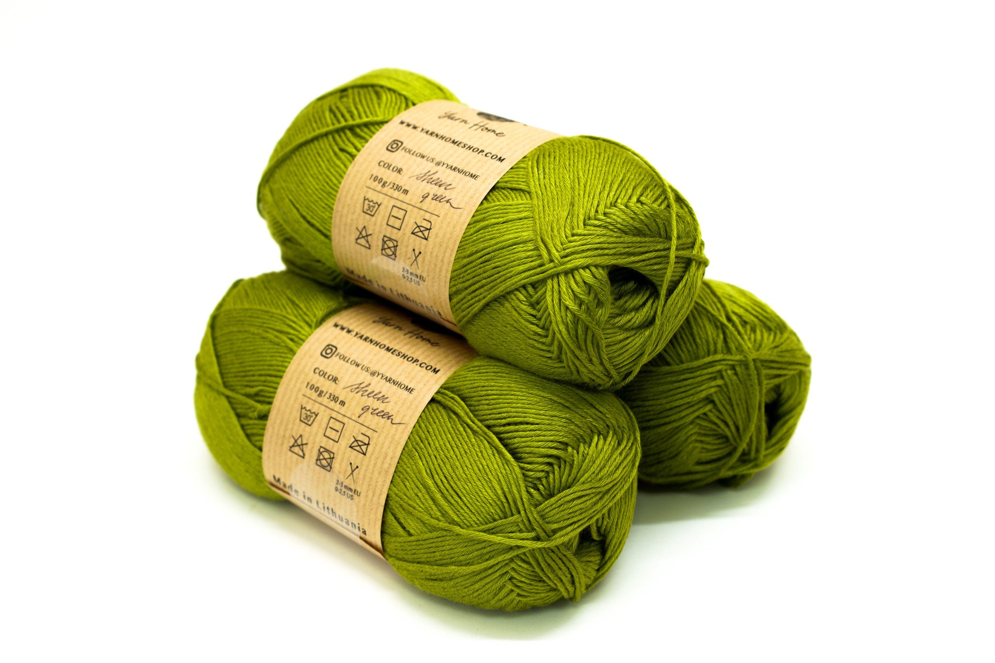 Sheen Green Bamboo Yarn for Baby Crafts 100g/330 M 100% European