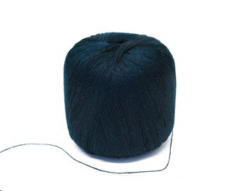 Emerald Blue - 100% Natural Lace Linen - 100g / 600m (3,5oz/660 yd) Knitting & Crochet Yarn