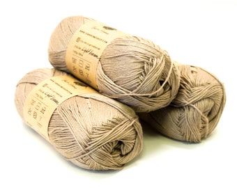 Light brown bamboo yarn - 100 % bamboo yarn - Baby Bamboo yarn - Yarn for crafts - Crochet bamboo thread - YarnHome - Soft heavy threads