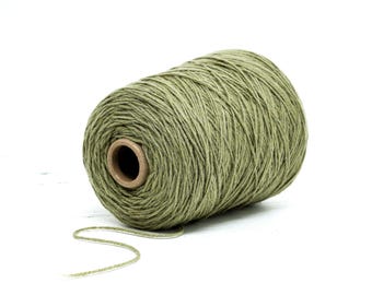 Olive Green New Zealand Wool Yarn: Rustic Aran Worsted for Knitting, Tufting (500g / 550m)