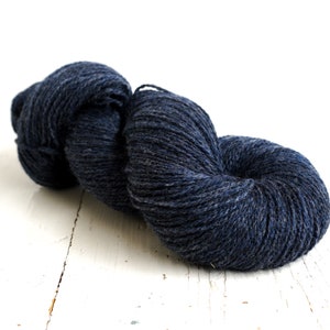 Denim blue wool yarn 100g./3,50 oz. New Zealand wool for hand or machine knitting, weaving plaids, cardigans, knitter gift 470 Color image 7