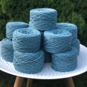 Stahlblaue Teppichwolle - 100g für Tufting, Teppichherstellung, gehäkelte Hausschuhe, Stricksocken, rustikale Kleidung, Heimdekoration - 79