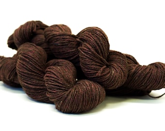 Mélange de laine douce marron mélangé - 60 % laine 40 PO - 100 g/233 m - pour tricoter main, tisser, crocheter, pour vêtements femme enfants
