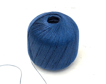 Sturmblau, 100 % Leinen, Spitzengarn, 100 g/m², 600 m, zum Stricken, Häkeln und Weben