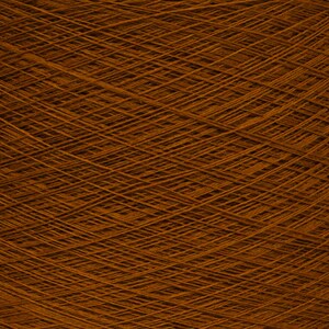 May include: Close-up of a tightly wound ball of brown yarn. The yarn is a warm, earthy tone, with visible strands creating a textured surface. The image highlights the intricate pattern of the yarn, suggesting its use in knitting or other crafts.
