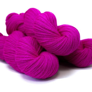 Fuchsia Pink - 100% Soft Fingering wool yarn - for Knitting, Crochet & Baby Items - 100g / 3.5oz