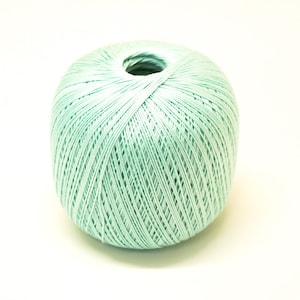Light Mint Lace Yarn - 100% Natural Mercerized Cotton, 100g/452m Crochet - Amigurumi
