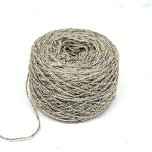 Grey Melange Rustic Wool Yarn: European Undyed Yarn (100g/3.5 oz)